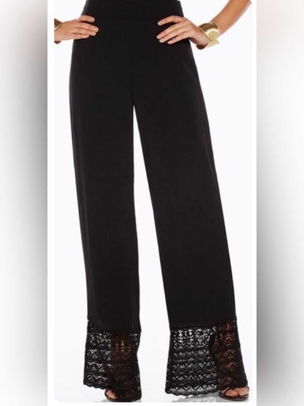 Chico’s NWT Black Label Lace Palazzo Pant